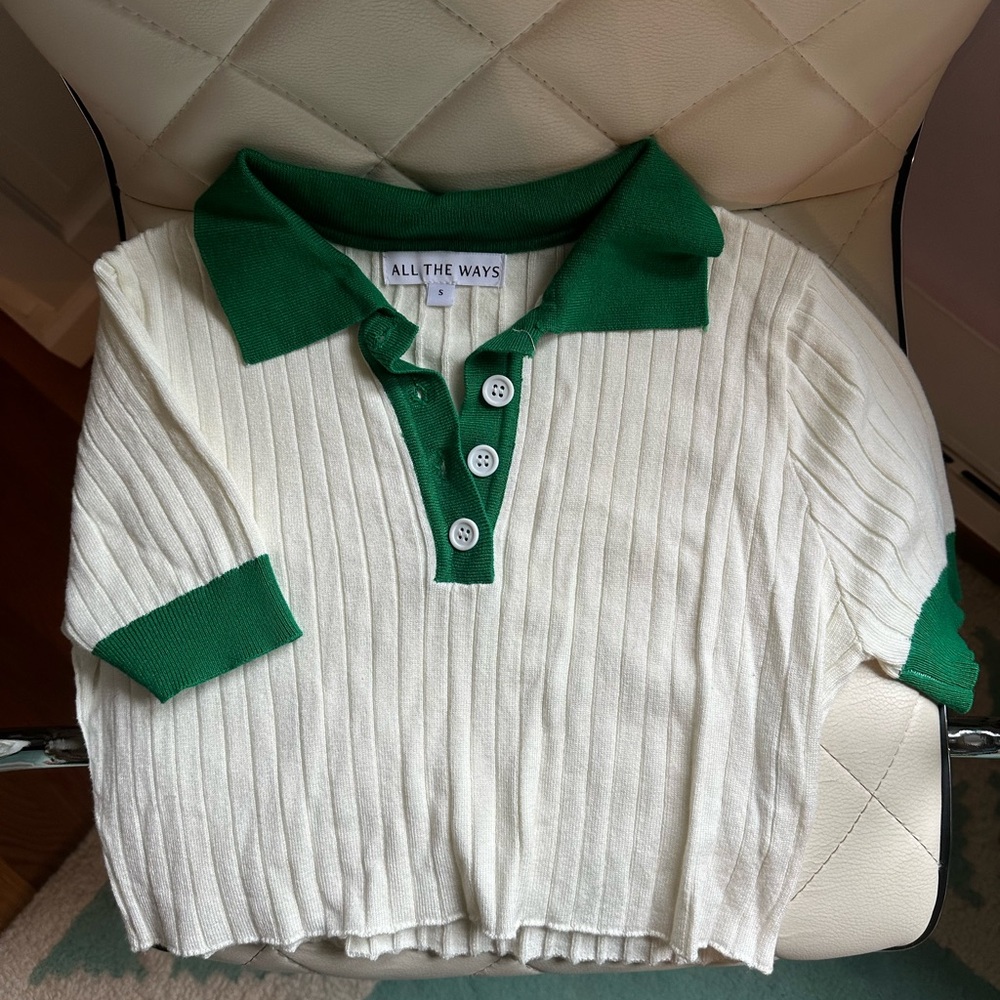 White and green crop top
